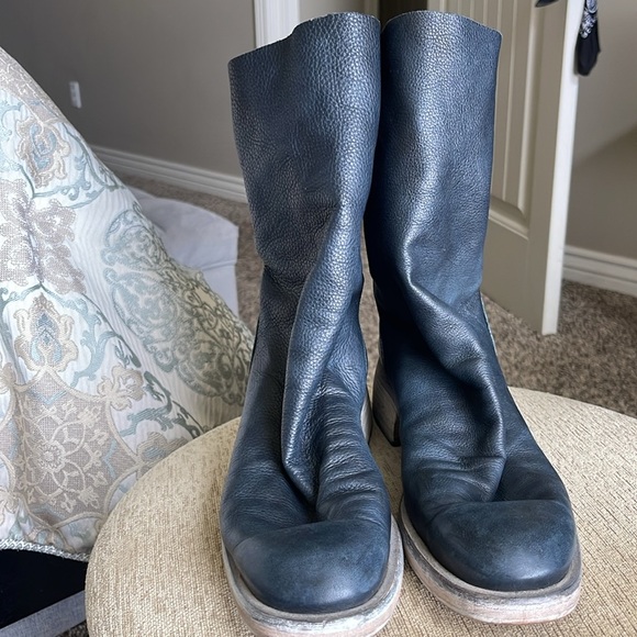 FREE PEOPLE Sutton Tight Slouch Leather Round-toe Boots - Picture 5 of 11